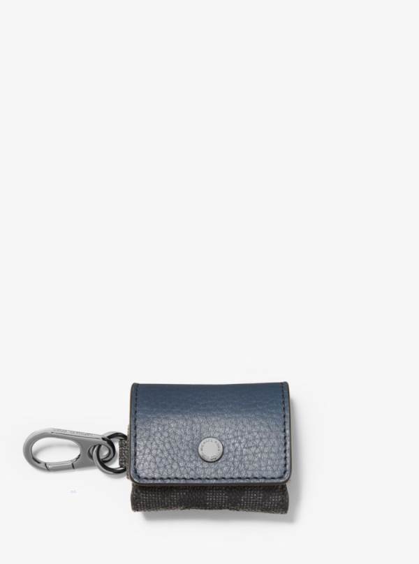 Panske Puzdro Na Mobil Michael Kors Pebbled Leather and Logo Clip Case For Apple AirPods® Čierne Námornícka Modrá - Doplnky Michael Kors Sleva | ZBTEA-5043